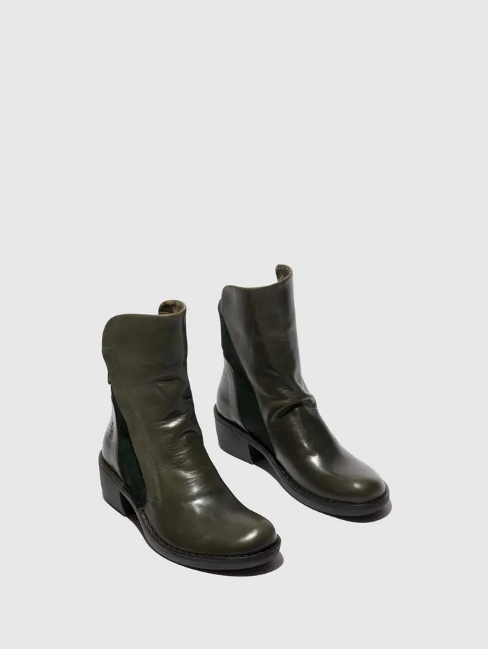 Zip Up Ankle Boots MELY074FLY DIESELGREEN FOREST Women Fly London Ankle Boots