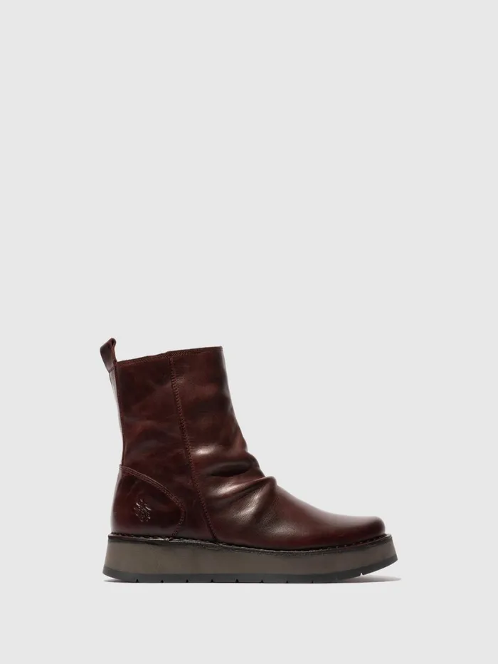 Zip Up Ankle Boots RENO053FLY WINE Women Fly London Ankle Boots