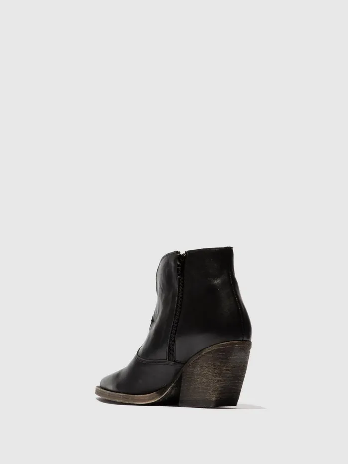 Zip Up Ankle Boots WAXI185FLY BLACK Women Fly London Ankle Boots
