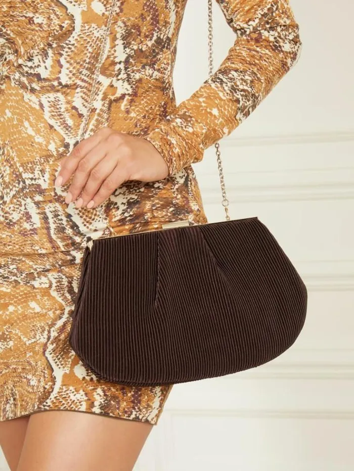 Accessories Women Marciano Brielle Satin Clutch Brown Leather Accessories Women Marciano Brielle Satin Clutch Brown Leather