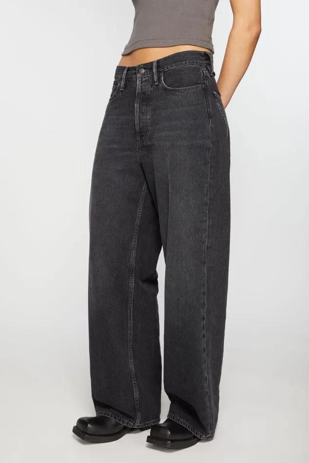 Acne Studios Baggy Fit Jeans 8211 1981F Black Woman Jeans