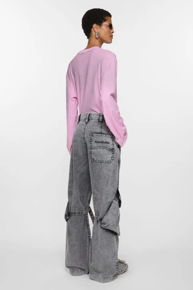 Acne Studios Cargo Trousers Washed Anthracite Woman Trousers