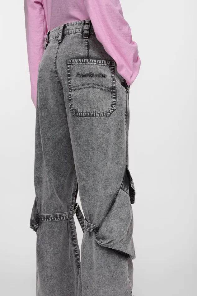 Acne Studios Cargo Trousers Washed Anthracite Woman Trousers