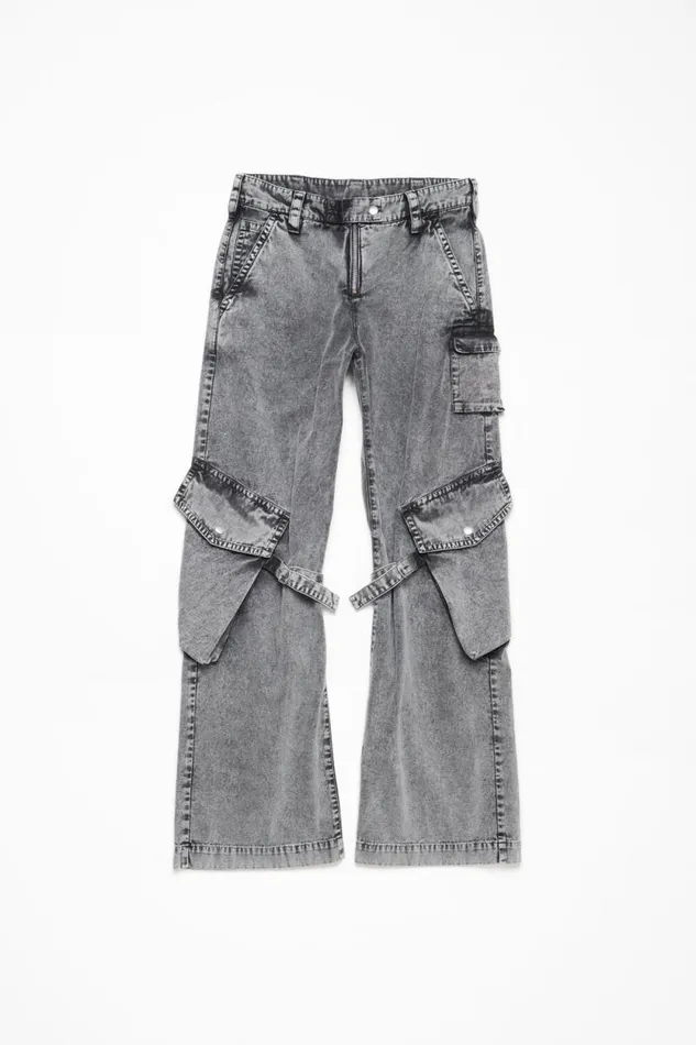 Acne Studios Cargo Trousers Washed Anthracite Woman Trousers