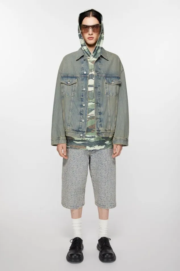 Acne Studios Denim Jacket 8211 Oversized Fit Bluebeige Man Outerwear