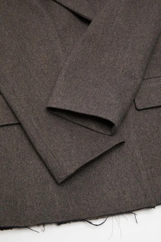 Acne Studios Doublebreasted Twill Jacket Brown Melange Woman Outerwear