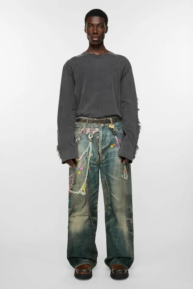 Acne Studios Engraved Logo Leather Belt Dark Brownbeige Man Belts