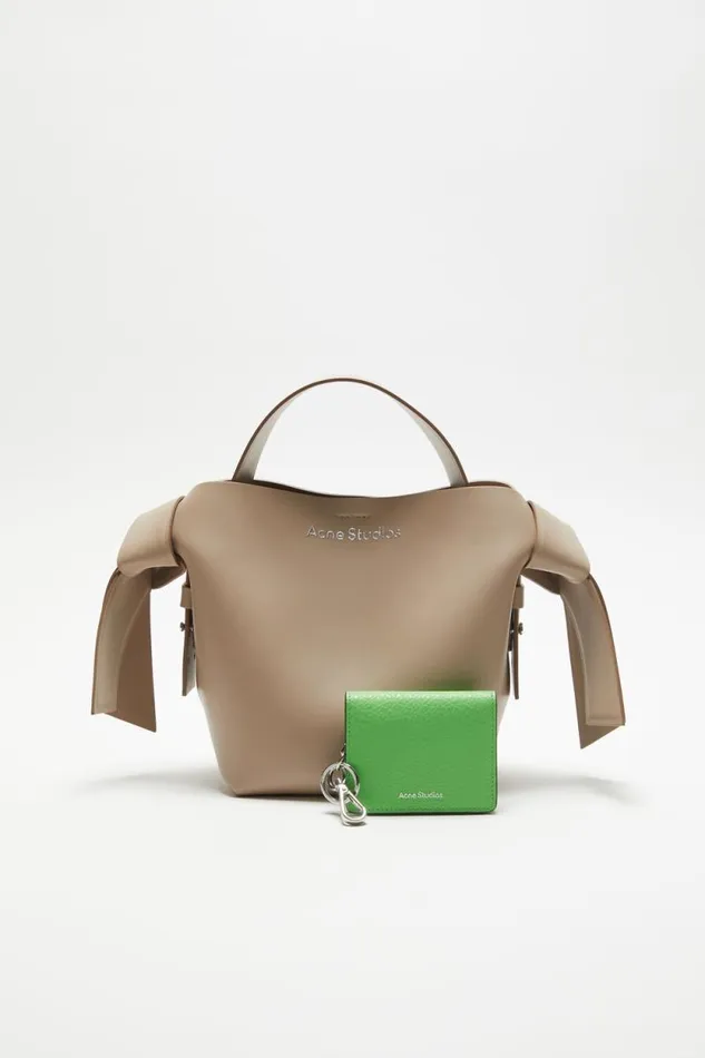 Acne Studios Folded Leather Wallet Green Man Small Leather Goods
