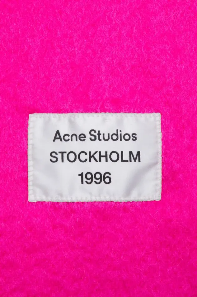 Acne Studios Fringe Alpaca Scarf Fuchsia Pink Man Scarves