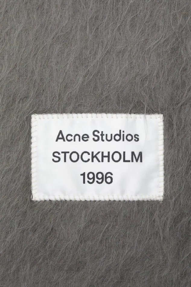Acne Studios Fringe Alpaca Scarf Grey Woman Scarves