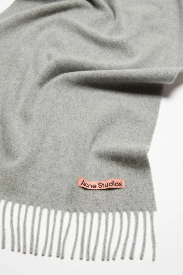 Acne Studios Fringe Wool Scarf 8211 Narrow Light Grey Melange Man Scarves