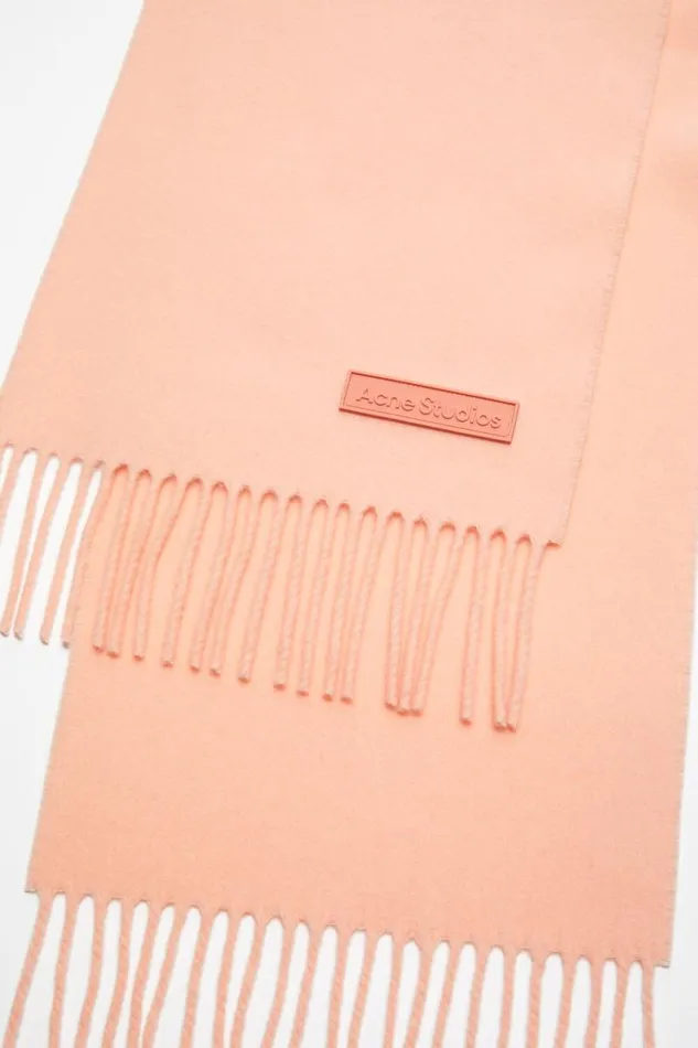 Acne Studios Fringe Wool Scarf 8211 Narrow Peach Pink Man Scarves