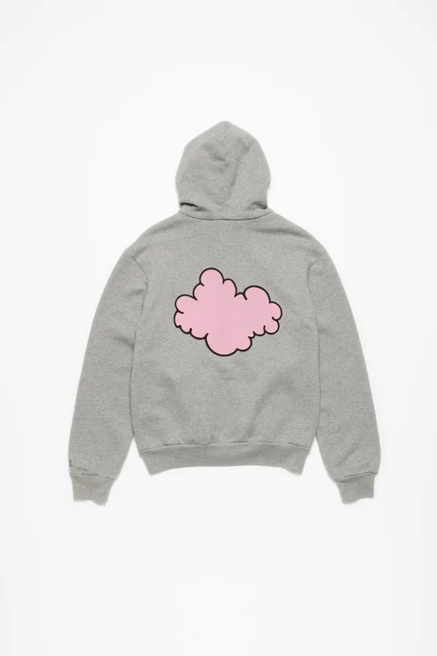 Acne Studios Hooded Zipper Sweater Acne Studios X Moomin Light Grey Melange Woman Sweatshirts