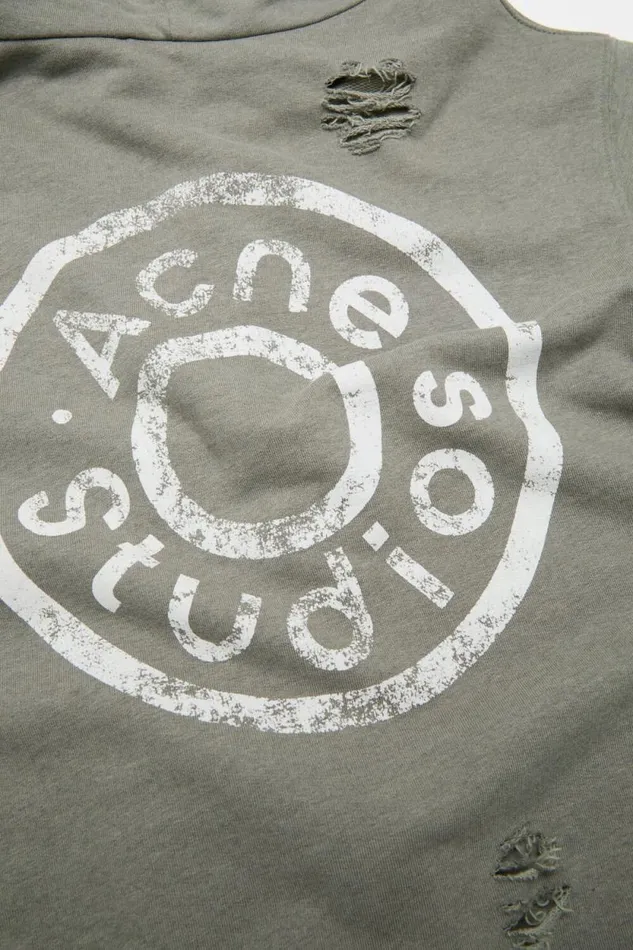 Acne Studios Hooded Zipper Sweater Moss Green Man Sweatshirts