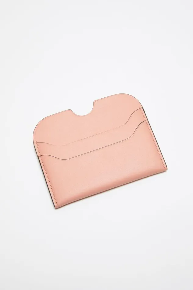 Acne Studios Leather Card Holder Salmon Pink Woman Small Leather Goods