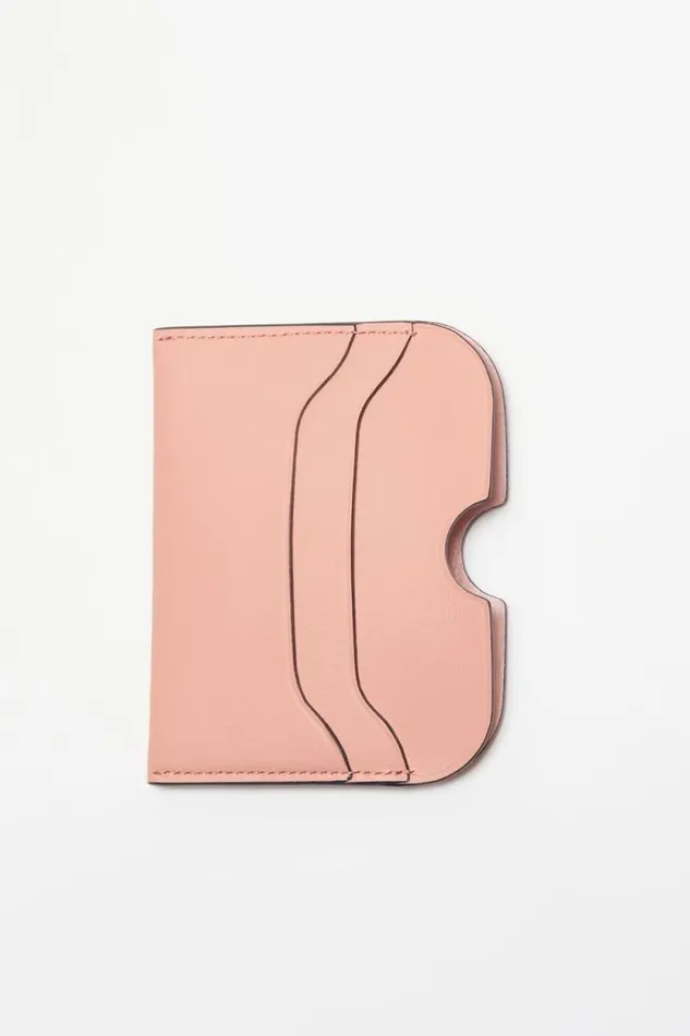 Acne Studios Leather Card Holder Salmon Pink Woman Small Leather Goods