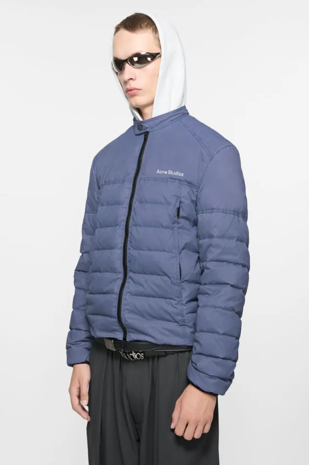 Acne Studios Light Down Jacket Blue Man Outerwear