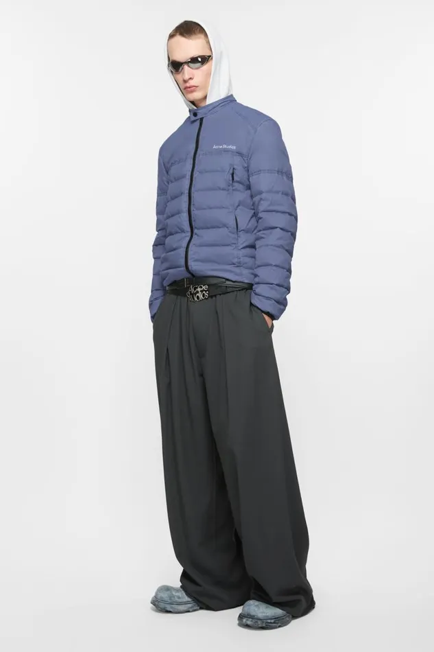 Acne Studios Light Down Jacket Blue Man Outerwear