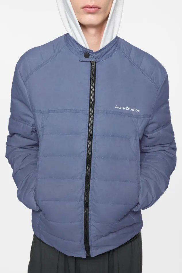 Acne Studios Light Down Jacket Blue Man Outerwear