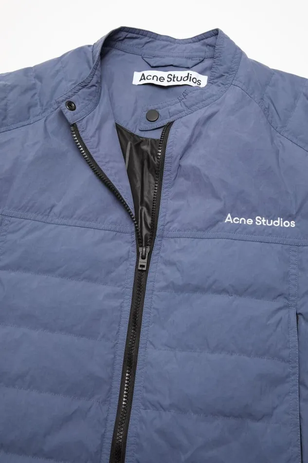 Acne Studios Light Down Jacket Blue Man Outerwear