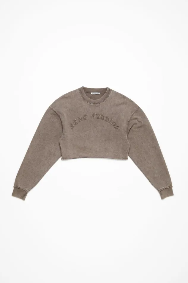 Acne Studios Logo Sweater Taupe Brown Woman Sweatshirts