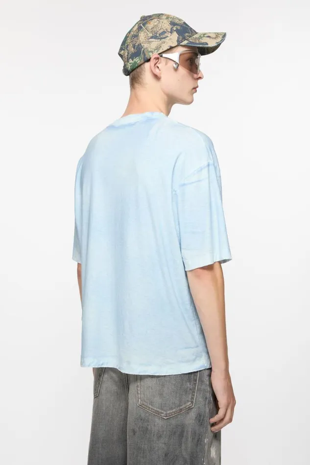 Acne Studios Logo Tshirt 8211 Relaxed Fit Dusty Blue Man Tshirts