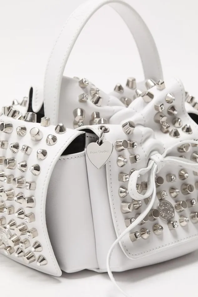 Acne Studios Multipocket Mini Studs Bag White Woman Bags