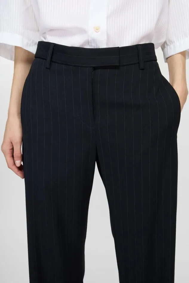 Acne Studios Pinstripe Trousers Navy Blue Woman Trousers