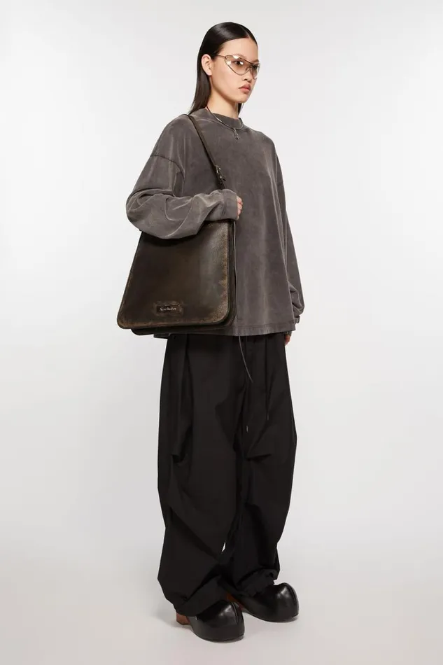 Acne Studios Platt Shoulder Bag Dark Brownbeige Man Bags
