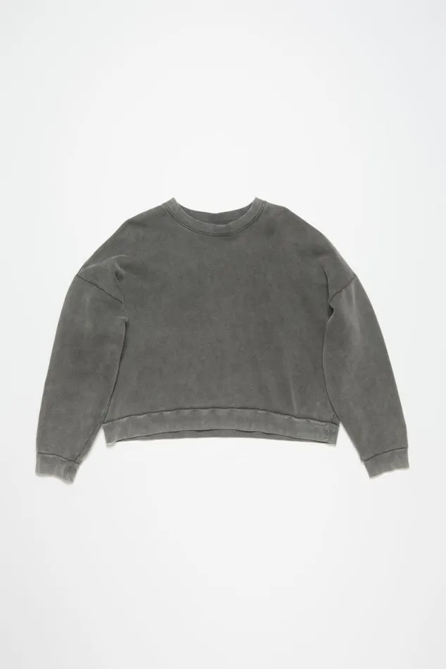 Acne Studios Sweater Logo Patch Faded Black Woman Sweatshirts