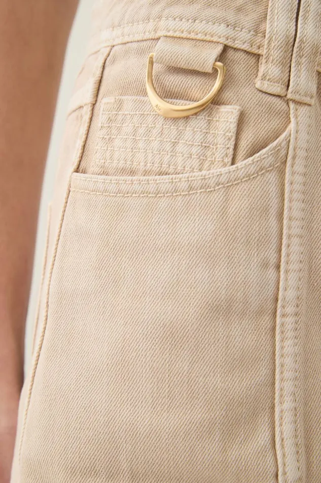 Aje Denim Kya Contrast Denim Micro Skirt Sand Storm Wash 8211 Women
