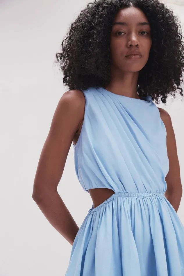 Aje Dresses Abbey Twisted Mini Dress Light Sky Blue 8211 Women Aje Dresses Abbey Twisted Mini Dress Light Sky Blue 8211 Women
