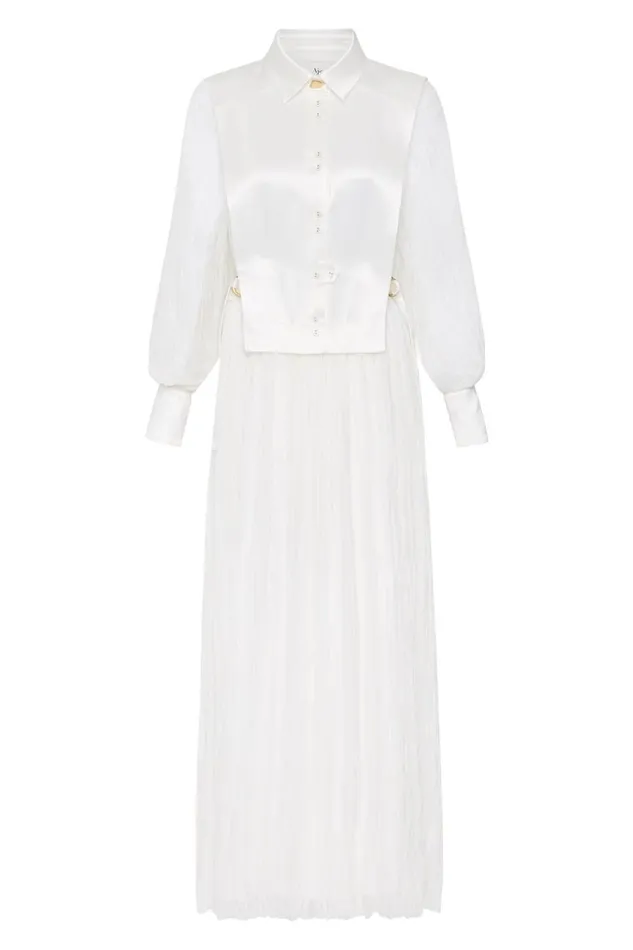 Aje Dresses Aeriel Bib Front Maxi Dress Ivory 8211 Women