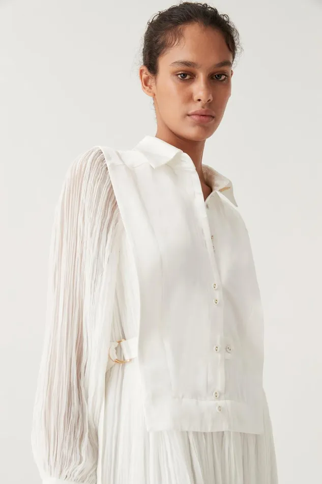 Aje Dresses Aeriel Bib Front Maxi Dress Ivory 8211 Women