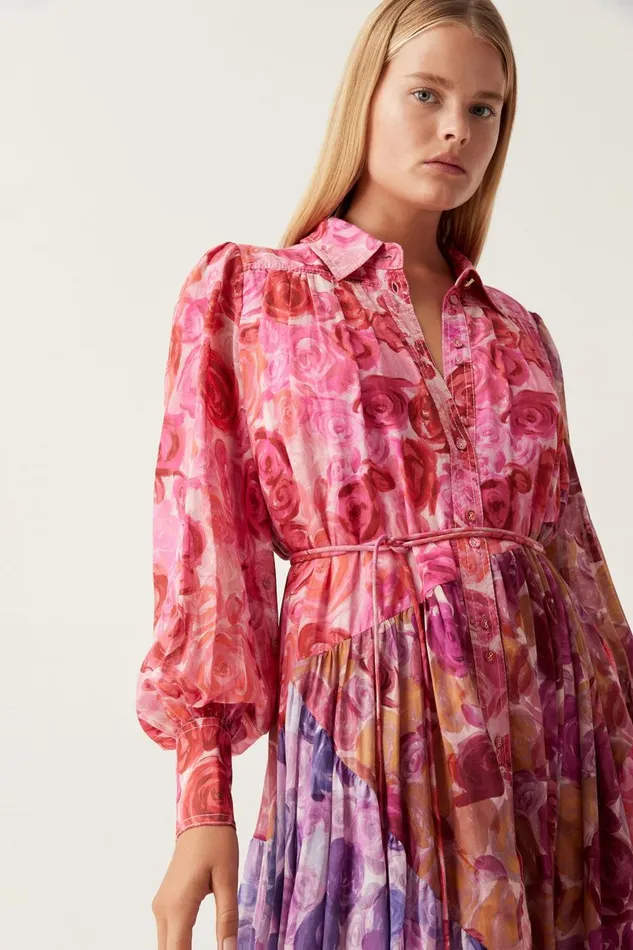 Aje Dresses Collisions Smock Maxi Dress Kaleidoscopic Rose 8211 Women Aje Dresses Collisions Smock Maxi Dress Kaleidoscopic Rose 8211 Women