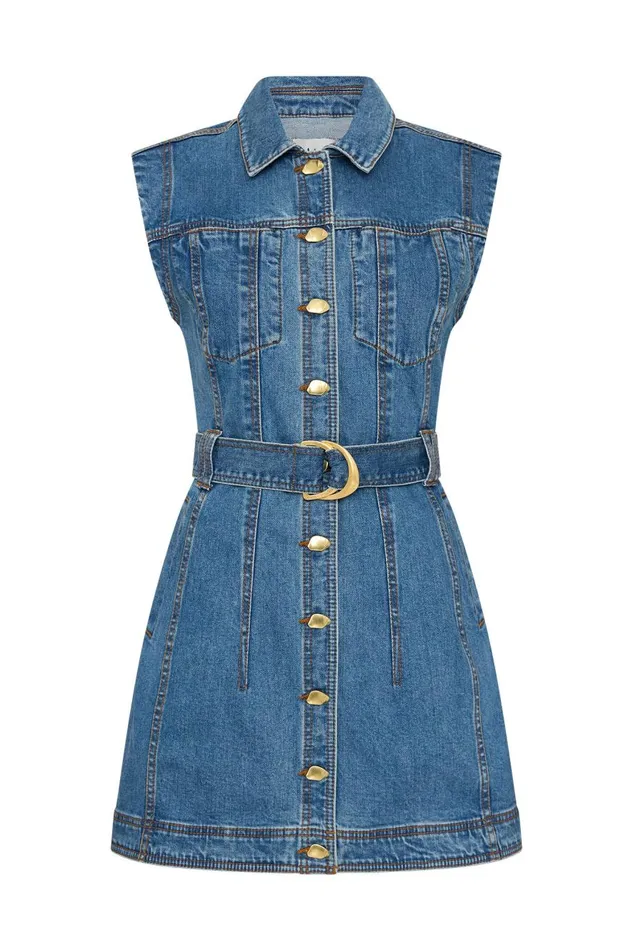 Aje Dresses Darcie Denim Mini Dress 90039s Wash 8211 Women Aje Dresses Darcie Denim Mini Dress 90039s Wash 8211 Women