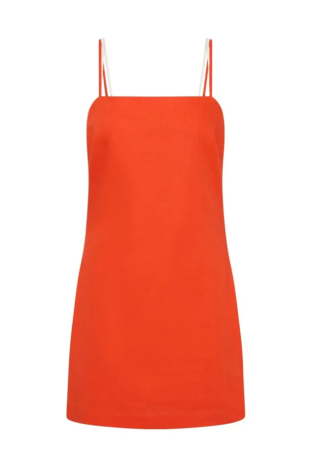 Aje Dresses Daze Low Back Mini Dress Coral 8211 Women