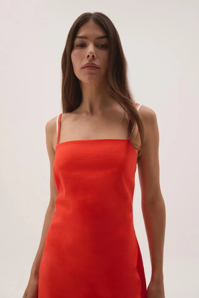 Aje Dresses Daze Low Back Mini Dress Coral 8211 Women