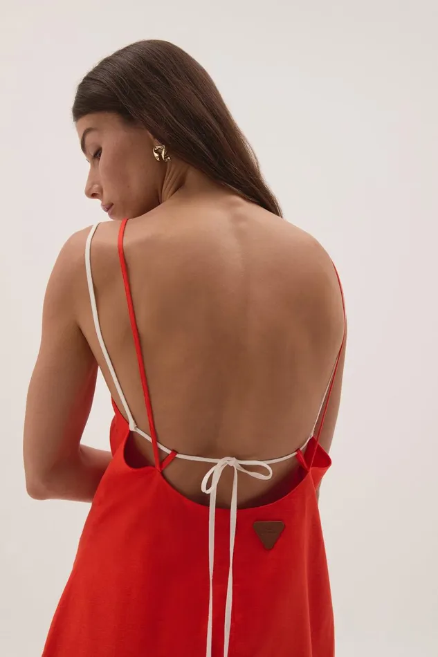 Aje Dresses Daze Low Back Mini Dress Coral 8211 Women