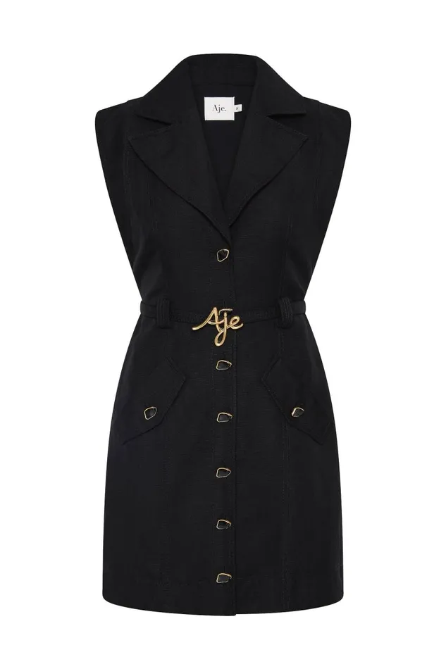 Aje Dresses Desiree Utility Mini Dress Black 8211 Women
