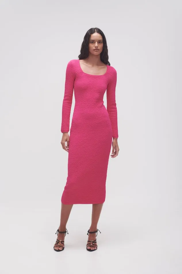 Aje Dresses Echo Bubble Body Dress Hot Pink 8211 Women Aje Dresses Echo Bubble Body Dress Hot Pink 8211 Women