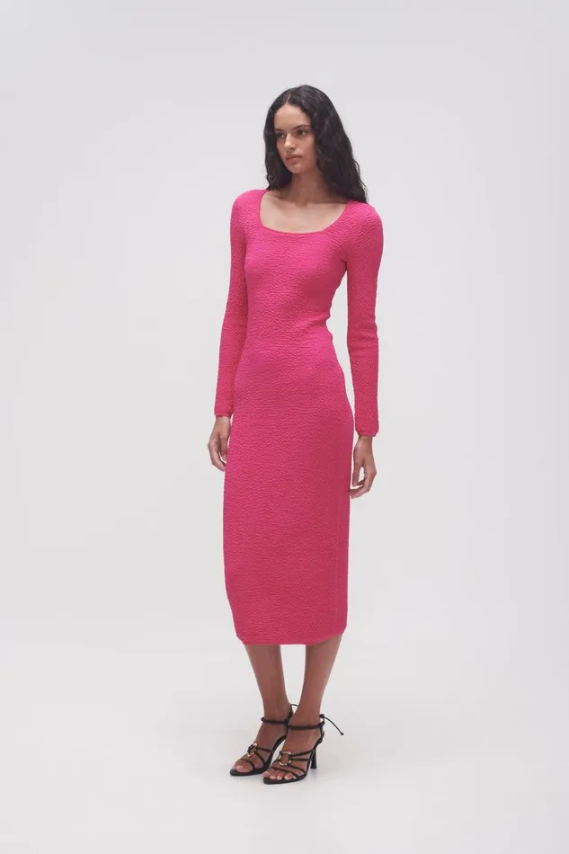 Aje Dresses Echo Bubble Body Dress Hot Pink 8211 Women Aje Dresses Echo Bubble Body Dress Hot Pink 8211 Women