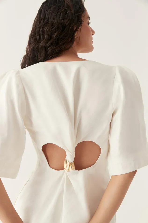 Aje Dresses Hunter Twisted Mini Dress Ivory 8211 Women