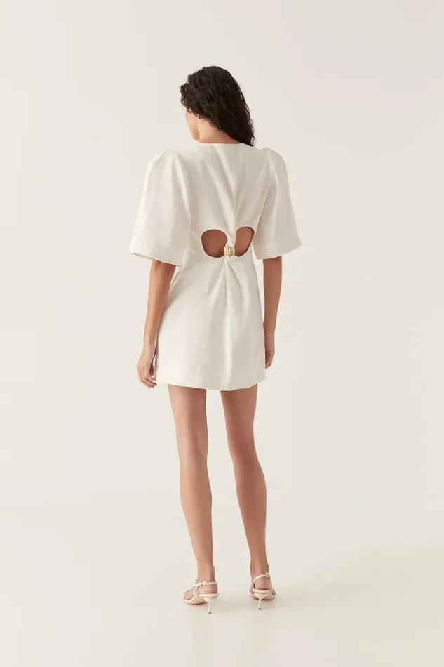 Aje Dresses Hunter Twisted Mini Dress Ivory 8211 Women