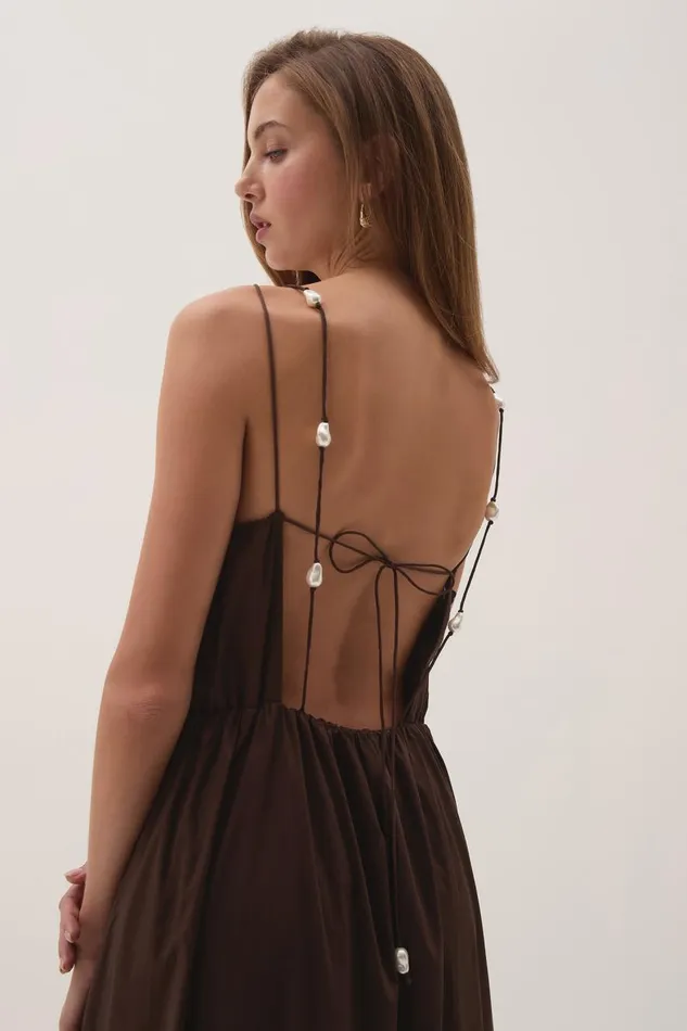 Aje Dresses Marley Tiered Maxi Dress Chocolate 8211 Women Aje Dresses Marley Tiered Maxi Dress Chocolate 8211 Women