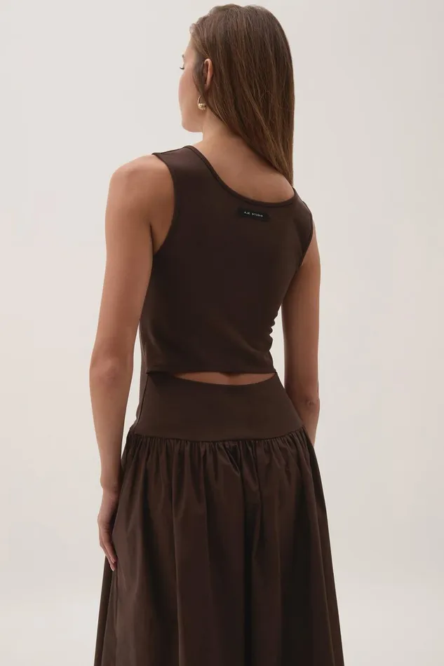 Aje Dresses Myra Reversible Midi Dress Chocolate 8211 Women Aje Dresses Myra Reversible Midi Dress Chocolate 8211 Women