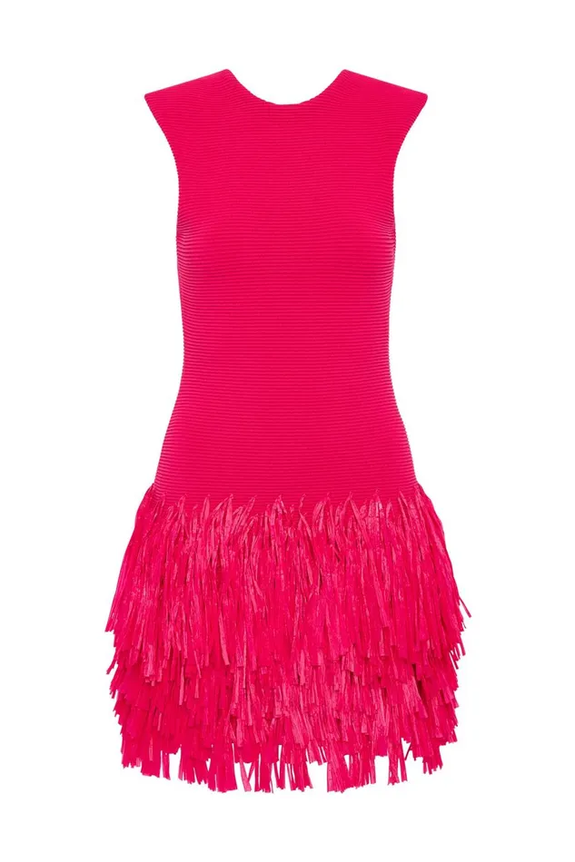 Aje Dresses Rushes Raffia Knit Mini Dress Deep Fuschia 8211 Women Aje Dresses Rushes Raffia Knit Mini Dress Deep Fuschia 8211 Women
