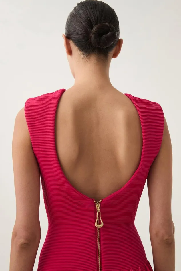 Aje Dresses Rushes Raffia Knit Mini Dress Deep Fuschia 8211 Women Aje Dresses Rushes Raffia Knit Mini Dress Deep Fuschia 8211 Women