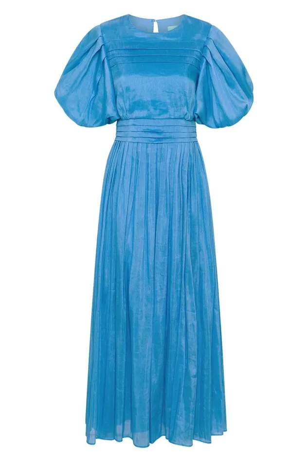 Aje Dresses Sylvia Pintuck Midi Dress Azure Blue 8211 Women Aje Dresses Sylvia Pintuck Midi Dress Azure Blue 8211 Women