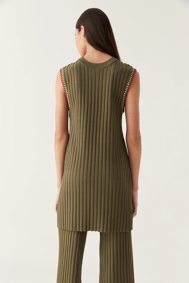 Aje Dresses Tazia Crochet Edge Mini Dress Deep Olive 8211 Women